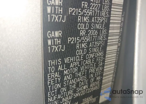 2013 Nissan Juke Sl z USA, uszkodzony, nr VIN JN8AF5MV2DT228483